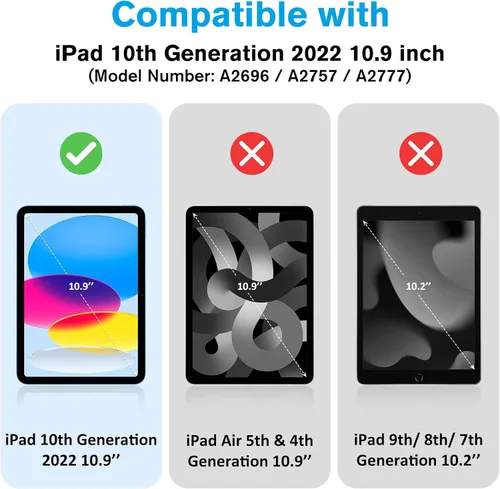 Miniatura 2 de ProCase Funda para iPad de 10.ª generación con soporte para lápiz 2022, iPad de 10.9 pulgadas, paquetes con ProCase para iPad de 10.ª