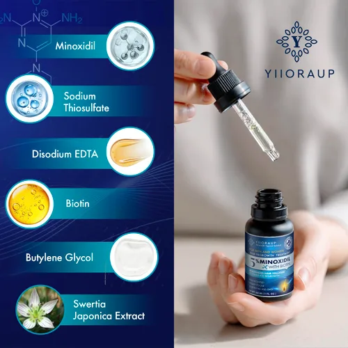 Miniatura 3 de Crecimiento del cabello de minoxidil al 5% para hombres y mujeres: solución tópica de minoxidil extra fuerte para adultos con líneas de cabello