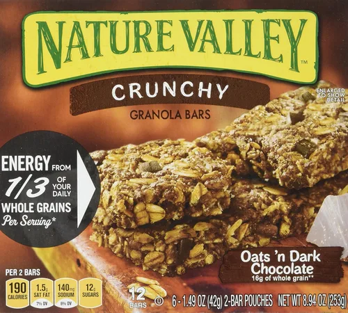 Miniatura 25 de Nature Valley Barras masticables de proteínas, mantequilla de maní, chocolate oscuro, 5 barras (paquete de 3)