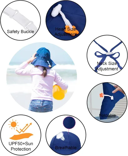 Miniatura 3 de SimpliKids Sombrero de sol para bebé de ala ancha con protección solar UPF 50+ UV Ray
