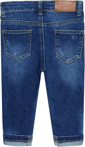 Miniatura 2 de KIDSCOOL SPACE Pantalones de mezclilla rasgados con banda elástica para niños pequeños