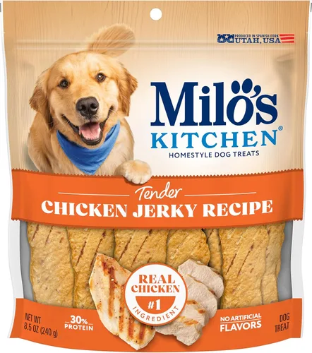 Miniatura 14 de Milo's Kitchen Homestyle - Golosinas para perros, rebanadas de salchicha de pollo y manzana, 18 onzas, altas en proteínas, sin sabores artificiales