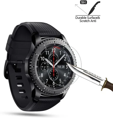 Miniatura 3 de Protector de pantalla de vidrio templado Gear S3 (0.012 in, 2.5D, alta definición 9H), película protectora de pantalla transparente de alta calidad