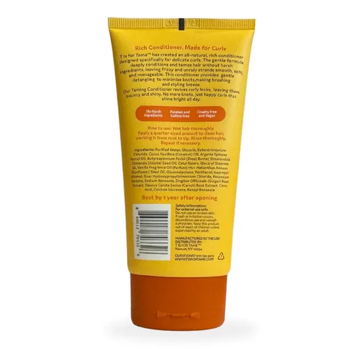 Miniatura 8 de T is for Tame - Acondicionador domesticante para niños – Acondicionador natural para cabello rizado con aceite de coco y girasol – Desenreda