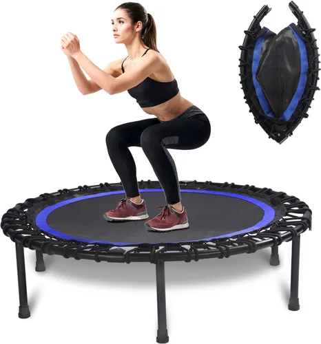 Miniatura 9 de 40" Mini Trampoline for Adults, Heavy-Duty Rebounder Trampoline with 30 Bungees - Silent Indoor Exercise Trampoline for Adults, Small Trampoline for