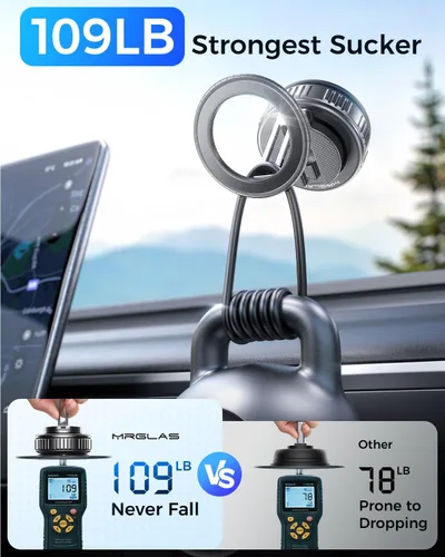 Miniatura 2 de MRGLAS 2026 Soporte Magnético y de Vacío Telefónico Giratoria de 360° Actualizado, para Montura de Succión Magsafe