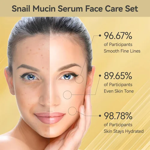 Miniatura 4 de Set de cuidado de la piel, juegos y kits revitalizantes para el cuidado de la piel de caracol facial, regalos para niñas adolescentes con limpiador