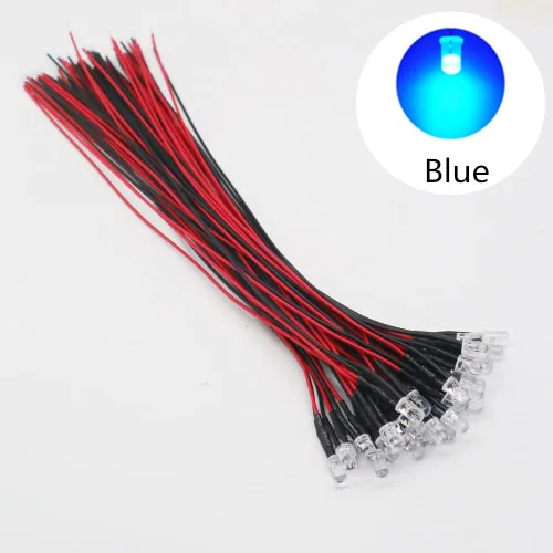 Miniatura 2 de 20 unids/lote DC12V F5mm 7.9 in redondo precableado agua claro LED lámpara bombilla pre-cableado emisor diodos para bricolaje decoración del hogar
