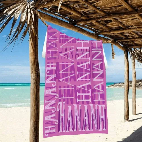 Miniatura 5 de Toalla de playa con nombre personalizado para adultos, niños, toalla de playa súper suave de secado rápido para niñas y niños, toalla de playa