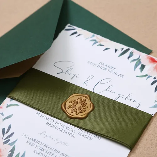 Miniatura 8 de UNIQOOO Calcomanías de sello de cera, calcomanías de sello de invitación de boda de rama de olivo, 50 calcomanías autoadhesivas de oro antiguo, Rama