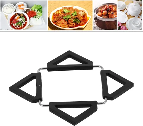 Miniatura 6 de CHICIRIS Antideslizante de silicona térmica Trivet Estera de cocina plegable para ollas calientes sartenes utensilios de cocina negro
