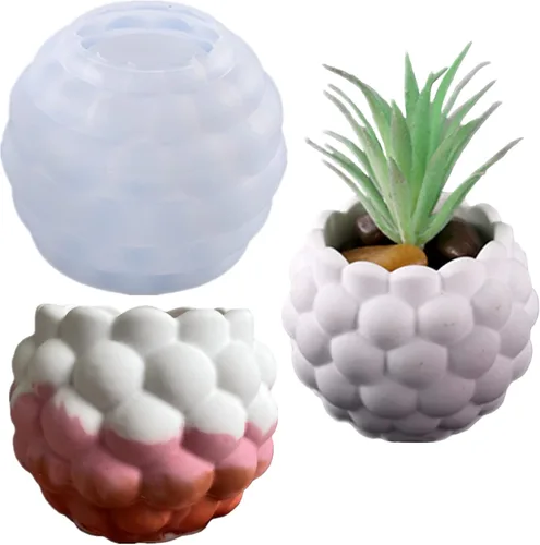 Miniatura 12 de Molde de Silicona Redondo de Panal de Abeja para Maceta de Hormigón, Molde de Jardinera de Suculentas, Molde de Cactus, Portavelas, Portaplumas