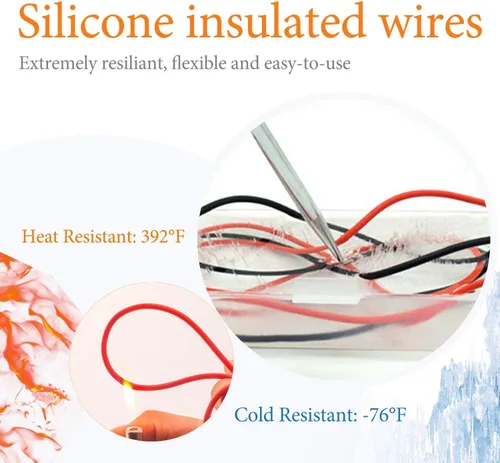 Miniatura 4 de KAIWEETS Pelacables autoajustable con kit de cables de prueba de electricista de silicona suave