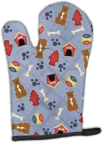 Miniatura 420 de Caroline's Treasures BB2732OVMT Dog House Collection Border Collie - Guante de horno grueso resistente al calor para sartenes calientes y horno