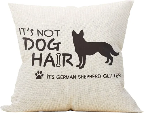 Miniatura 2 de Funda de almohada de lino con purpurina de pastor alemán, regalos para amantes de los perros, regalos de mamá de pastor alemán, divertida funda