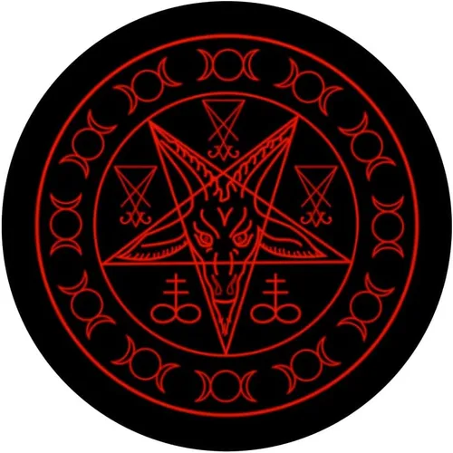 Miniatura 3 de Sello de pentagrama rojo de Baphomet Lucifer y triple diosa PopSockets intercambiable PopGrip