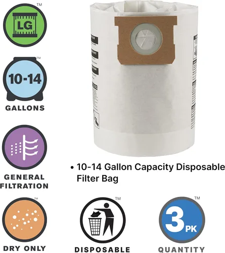 Miniatura 3 de Bolsa de filtro colección desechable Shop-Vac 9066200, de 10 – 14 galones, 3