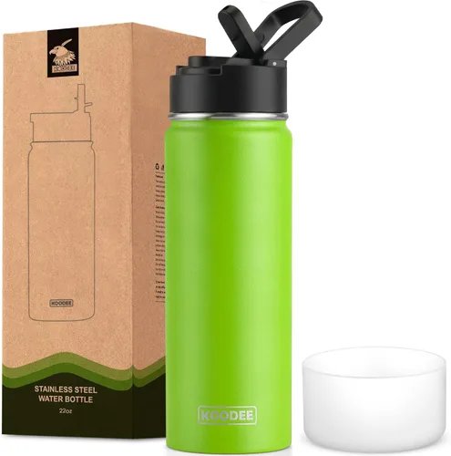 Miniatura 87 de koodee Insulated Water Bottle, 32 oz Stainless Steel Double Wall Vacuum Wide Mouth Sport Bottle with Leakproof Spout Lid (Navy)