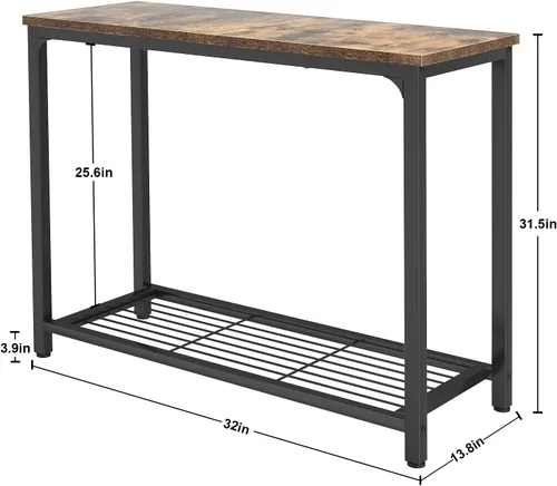 Miniatura 3 de Ecoprsio Mesa consola pequeña con estantes de malla, mesa de entrada de 2 niveles para entrada, pasillo delantero, pasillo, sofá, sala de estar