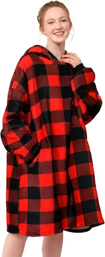 Miniatura 23 de LetsFunny Manta con Capucha, Sudadera Manta de Forro Polar Sherpa de Gran Tamaño Usable, Súper Suave Cálida y Acogedora con Bolsillo Gigante, Girasol
