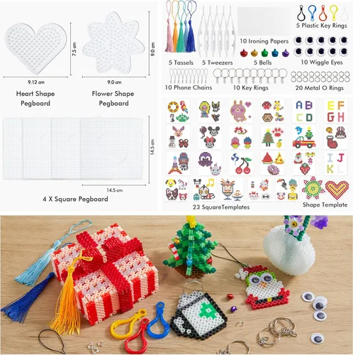 Miniatura 2 de Inscraft Kit de 25000 cuentas de fusibles con caja de almacenamiento portátil de 3 capas, juego de cuentas de hierro de 26 colores de 0.197 in