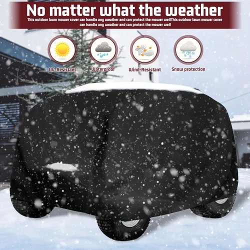 Miniatura 5 de Cubierta para cortacésped de montar - Cubierta para tractor cortacésped de exterior impermeable resistente 420D anti-UV, ajuste universal, cubiertas