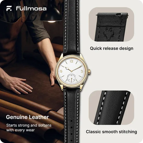 Miniatura 4 de Fullmosa Correa de reloj de piel de liberación rápida para hombres y mujeres, correas de repuesto de ancho 0.472 in, 0.551 in, 0.630 in, 0.709 in