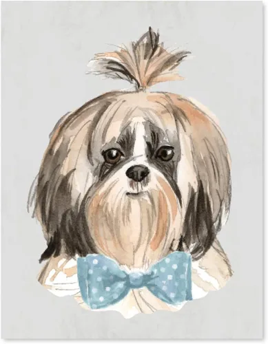 Miniatura 35 de Andaz Press Póster impreso para pared de perro, 8.5 x 11 pulgadas, Shih Tzu en lazo rosa, 1 paquete, regalo de cumpleaños de Navidad, sin marco