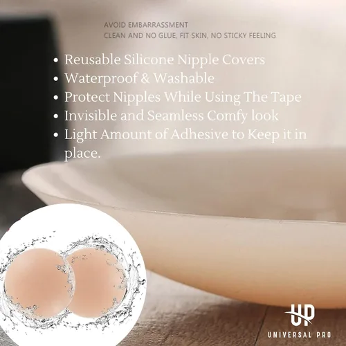 Miniatura 8 de Boob Tape, BoobyTape for Breast Lift Tape A-E Cup, Push Up in All Dress Tape with Reusable Nipplecover Adhesive,Bob Tape