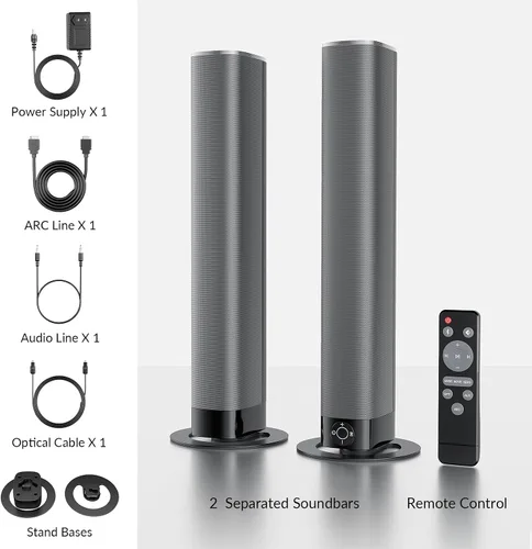 Miniatura 7 de Barra de sonido para Smart TV, barra de sonido de 80 W con conexión Bluetooth/ARC/Opt/AUX, aumento de volumen automático, 3 modos de ecualizador