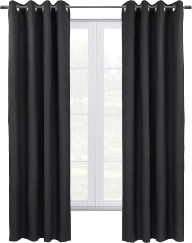 Miniatura 2 de Loft Living Spirit Total Blackout - Panel de cortina texturizada, 52 x 84 pulgadas, color negro
