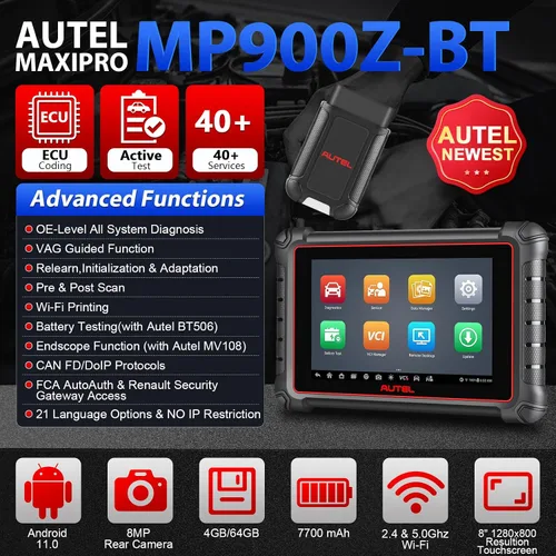 Miniatura 2 de Autel Escáner MaxiPro MP900Z-BT: 2026 ECU Codificación OBD2 Herramienta de escaneo bidireccional con más de 40 servicios, actualizado de MP900