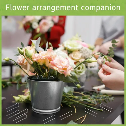 Miniatura 6 de 200 alfileres florales de 1.7 pulgadas, pequeños pines florales para plantas de manualidades, clips de helecho verde para selecciones florales