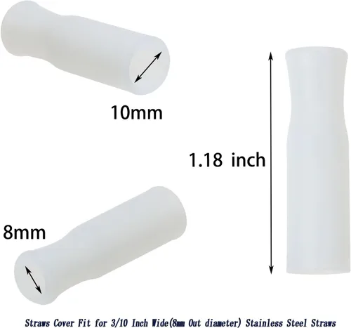 Miniatura 3 de Mini Skater 16 puntas de silicona para popotes de grado alimenticio, reutilizables, antiquemaduras, para popotes fríos y de 3/10 pulgadas de ancho