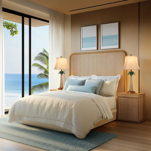 Miniatura 3 de Hamucd Juego de 2 lámparas de mesa con palmera costera con 2 puertos USB para sala de estar, playa, lámparas náuticas para mesita de noche