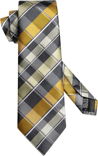 Miniatura 51 de Hi-Tie Corbata clásica de cachemira para hombre con pañuelo y gemelos a cuadros