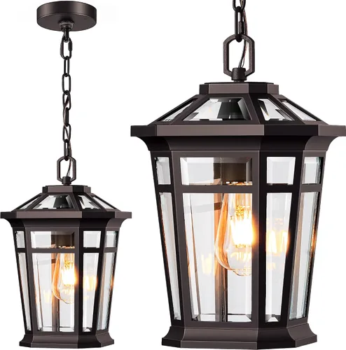 Miniatura 12 de VIANIS Luces Colgantes Blancas para Exteriores, Linternas de Luces Colgantes Modernas para Exteriores, Luces de Porche de Aluminio para Techo Blanco