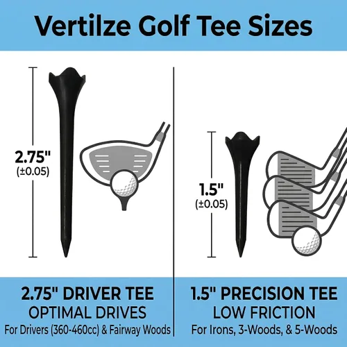 Miniatura 4 de All Teed Up Tees de Golf de Plástico Premium - Negro - Paquete Combinado de Plástico de 2.75 y 1.5 Pulgadas