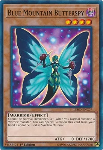 Yu-Gi-Oh! - Blue Mountain Butterspy - LEHD-ENC07 - Común - 1ª Edición - Mazos de héroes legendarios - Baraja de Caballeros Fantasmas