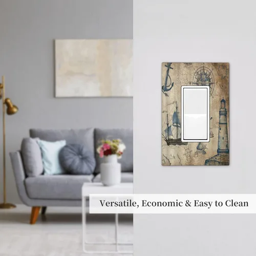 Miniatura 956 de Placa Decorativa de Pared de Granja Rústica con Cuerno de Madera para Puerta de Granero 1 Banda Duplex Cubiertas de Toma Eléctrica Soltera