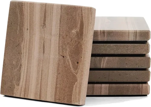 Miniatura 8 de Radicaln Juego de 6 posavasos de mármol negro hechos a mano de 3.5 pulgadas para bebidas, juego de posavasos ideal para decoración de mesa del hogar