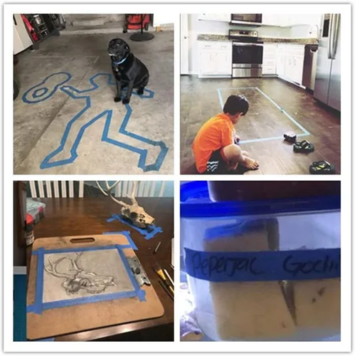 Miniatura 7 de Blue Painters - Cinta adhesiva de 1 pulgada, adhesivo medio, sin residuos, para bricolaje o pintor profesional (paquete de 6, 22 yardas por rollo)