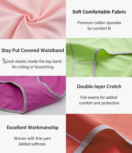 Miniatura 4 de wirarpa - Ropa interior elástica de algodón para mujer cómodas de media cintura pantaletas transpirables Multipaquete