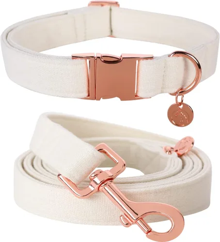 Miniatura 17 de DOGWONG Collar y correa de algodón para perro, collar para mascotas, suave, duradero, básico, para perros pequeños, medianos y grandes Negro