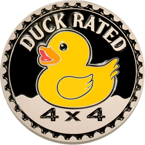 Tallew Insignia de pato emblema de automóvil de 4 x 4 pulgadas, insignia automotriz redonda 3D, calcomanías adhesivas compatibles con vehículos