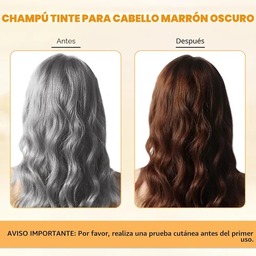 Miniatura 2 de YOURTONE Champú de tinte para el cabello castaño oscuro 3 en 1 para cobertura de cabello gris, champú de color de cabello para mujeres y hombres