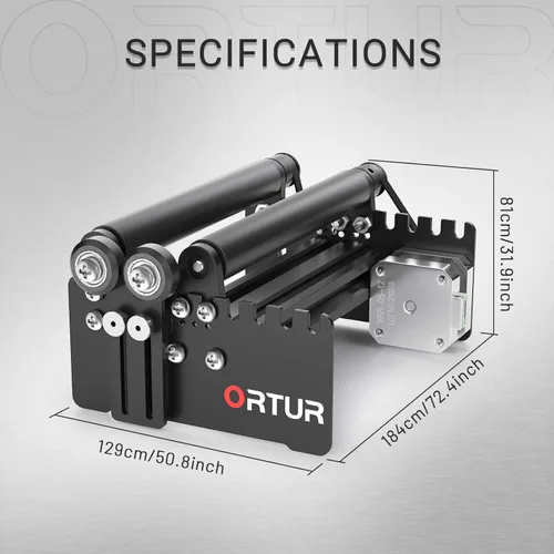 Miniatura 5 de Ortur Láser Rotativo de Rodillos, Módulo Rotativo de Eje Y de 360° para Grabado Láser de Objetos Cilíndricos y Latas, 7 Ajustes de Diámetro, Mínimo