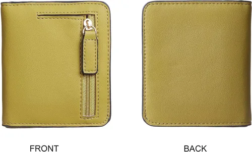 Miniatura 5 de Gostwo - Cartera compacta de piel genuina de lujo para mujer con bloqueo de RFID y ventana de identificación
