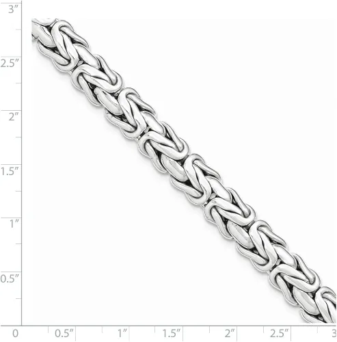 Miniatura 3 de Pulsera de eslabones de plata de ley 925 maciza con cierre de langosta seguro de 7.5in.