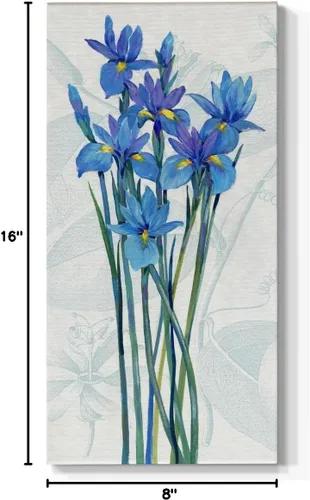 Miniatura 8 de Renditions Gallery Página de inicio arte floral para pared, decoraciones modernas, pinturas de iris azul, ramo de flores abstractas de naturaleza